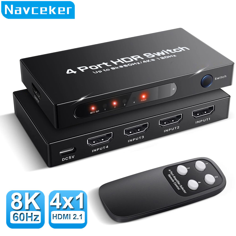 Travel Accessories Uk - Navceker Switcher HDMI 2.1 8K 60Hz