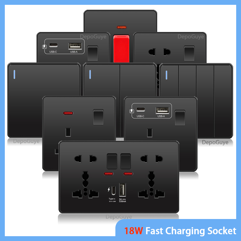 Travel Accessories Uk - Universale nero USB Type-C 18W presa