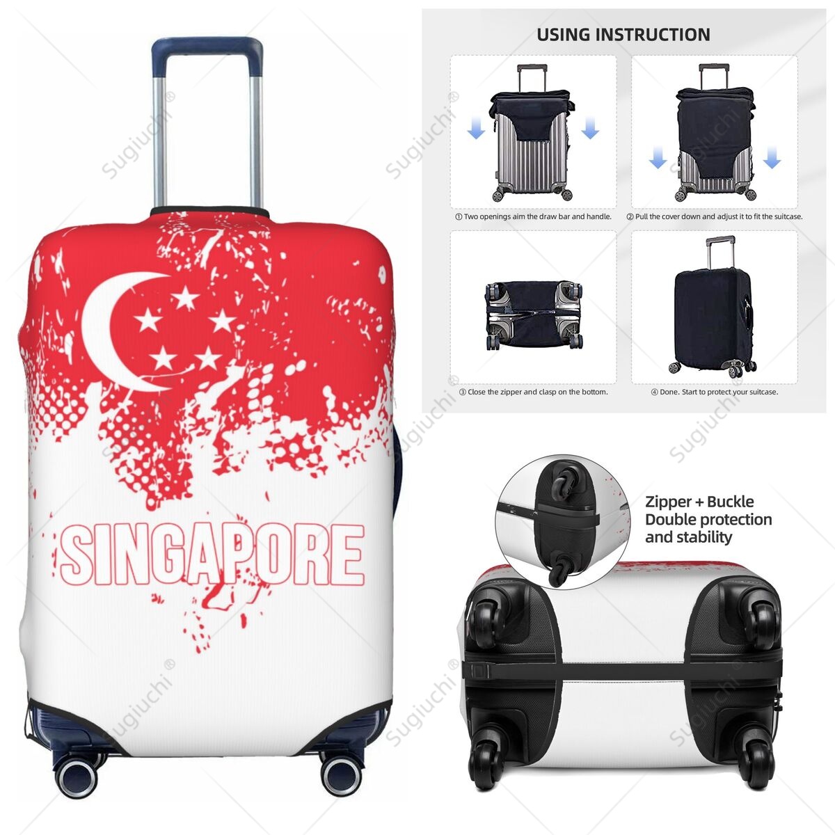 Travel Accessories Singapore - Custodia protettiva per bagagli con bandiera