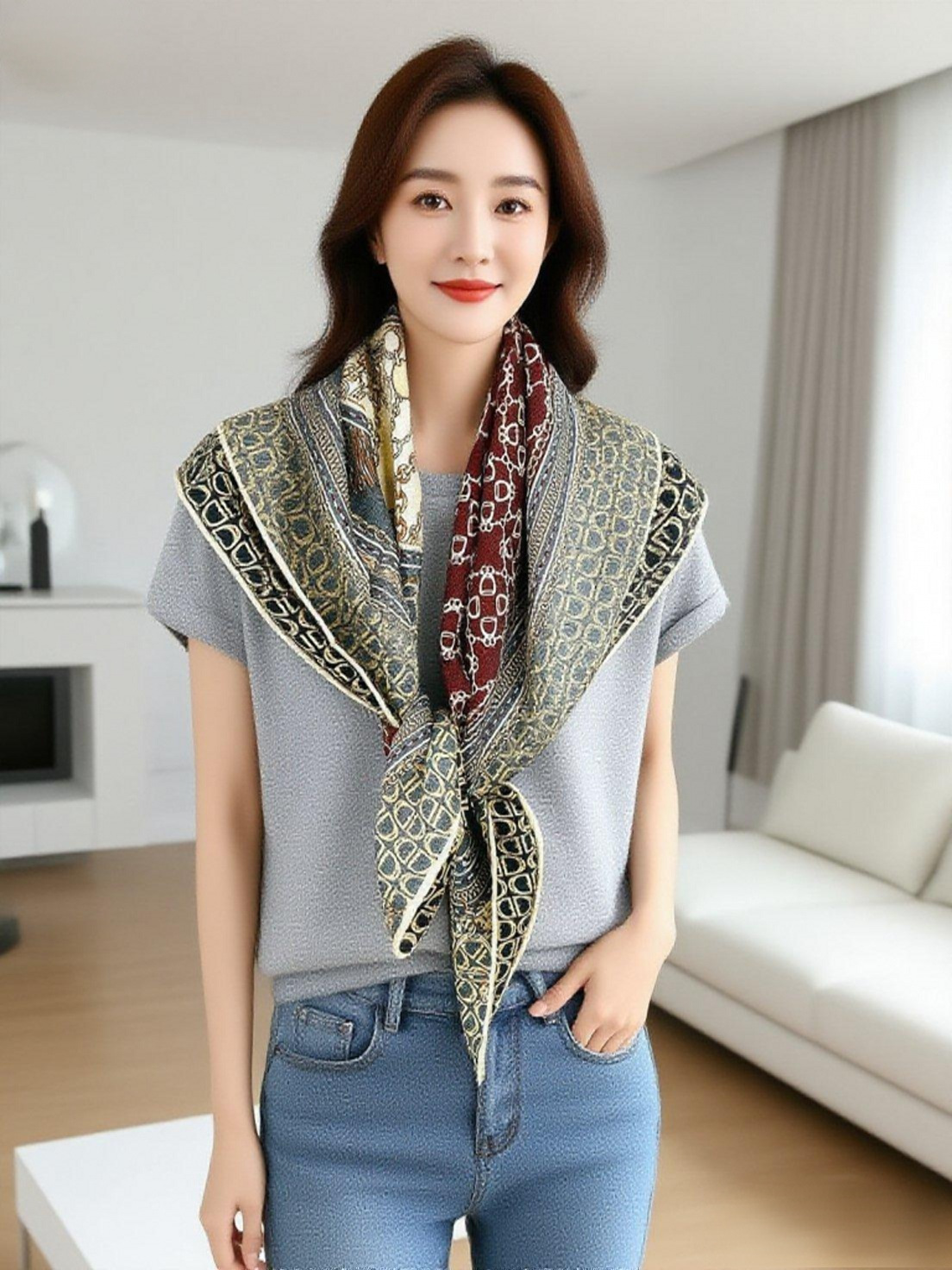 Sciarpa in lana con stampa fro - Travel Accessories Neck recensione e prezzo